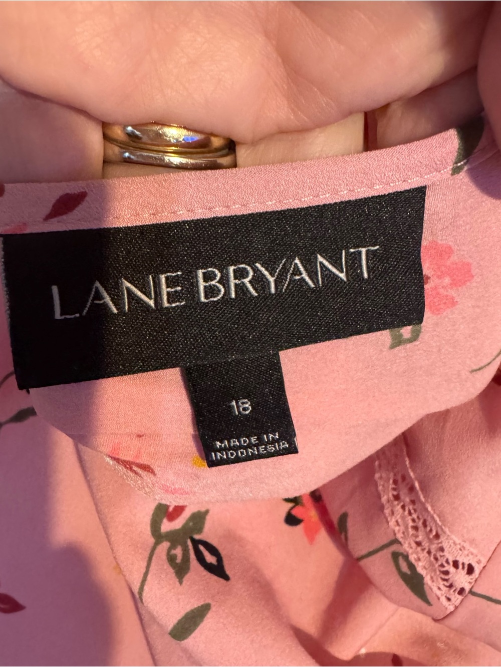 Lane Bryant Pink Floral V-Neck Flutter Sleeve Top PLUS SIZE: 18 #14 - Picture 8 of 8